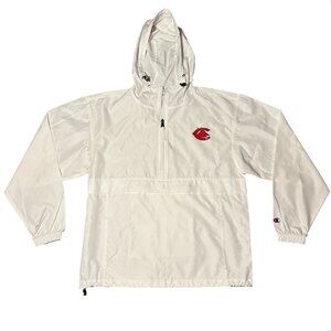 Champion University of Central MO white windbreaker jacket w/ Mule logo Men's S